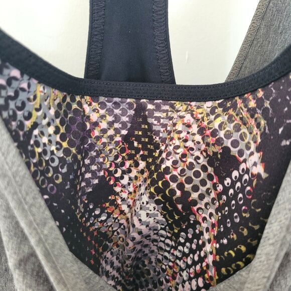 PRANA Sway Tank Top XL Built In Bra Shelf Racerback Gray Sports Yoga Athletic - Picture 2 of 7
